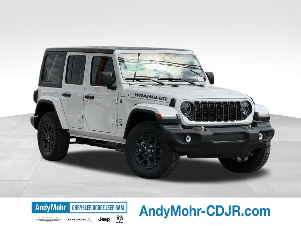 2026 Jeep Wrangler 85th Anniversary Edition in Bright White Clear-Coat Exterior Paint — front three-quarter view