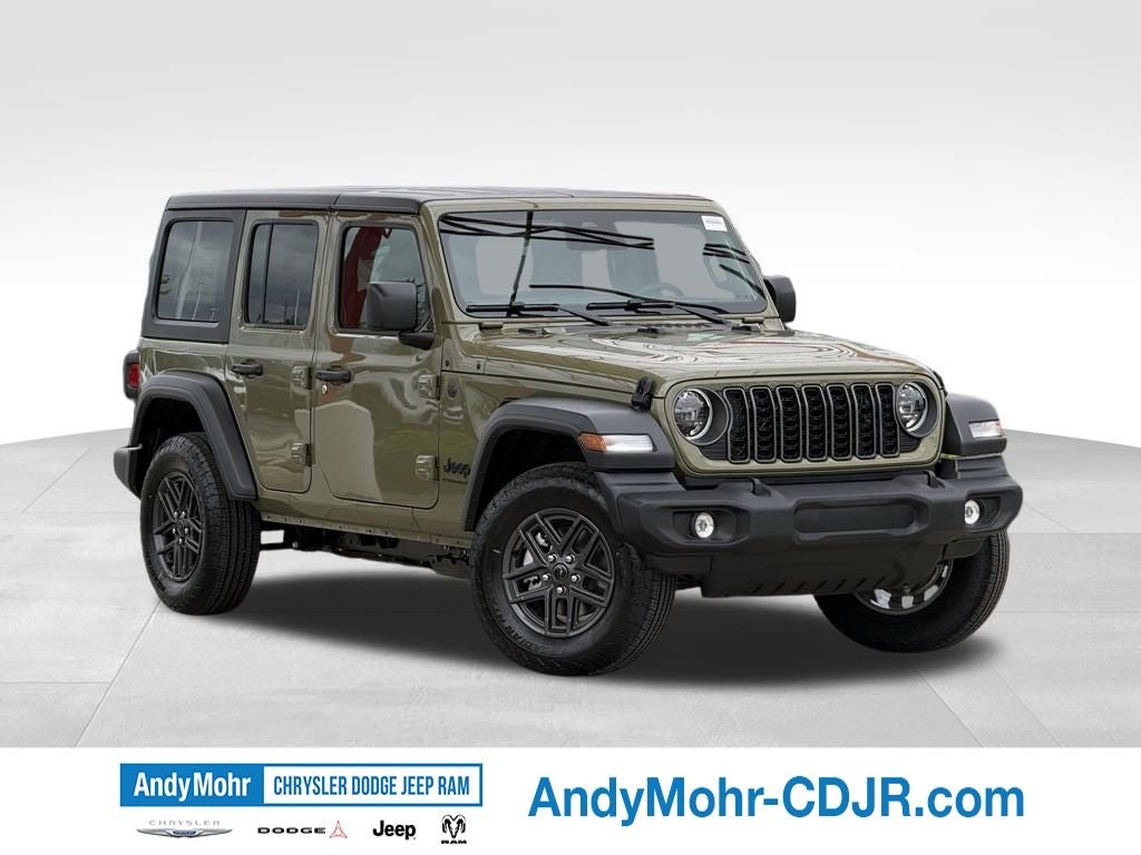 2026 Jeep Wrangler Sport S in 41 Exterior Paint — front three-quarter view