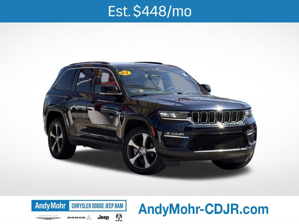 2023 Jeep Grand Cherokee Limited in Midnight Sky — front three-quarter view