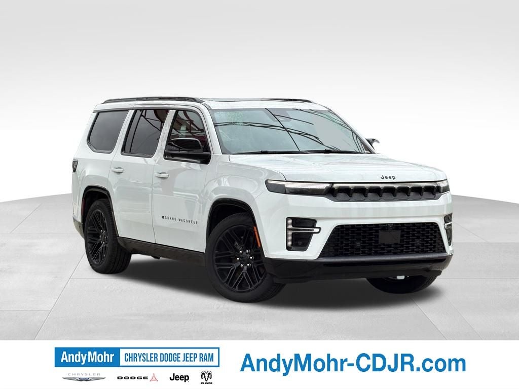2026 Jeep Grand Wagoneer Limited Reserve in Bright White Clear-Coat Exterior Paint — front three-quarter view