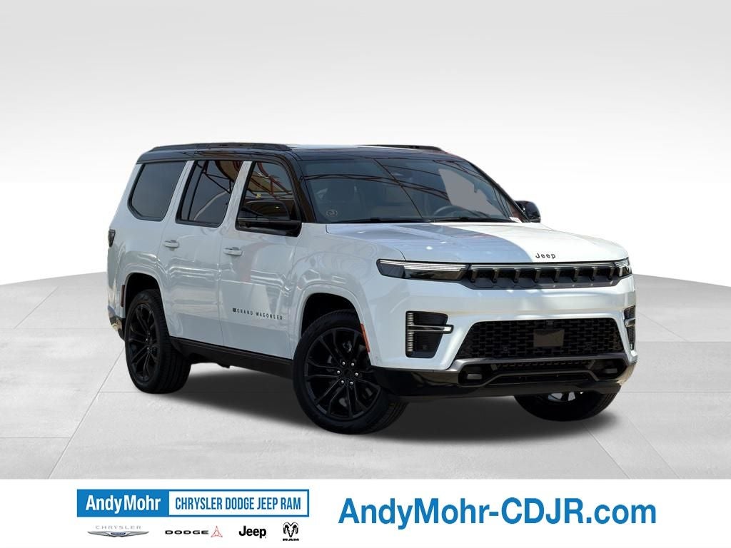 2026 Jeep Grand Wagoneer Summit Reserve in Bright White Clear-Coat Exterior Paint — front three-quarter view
