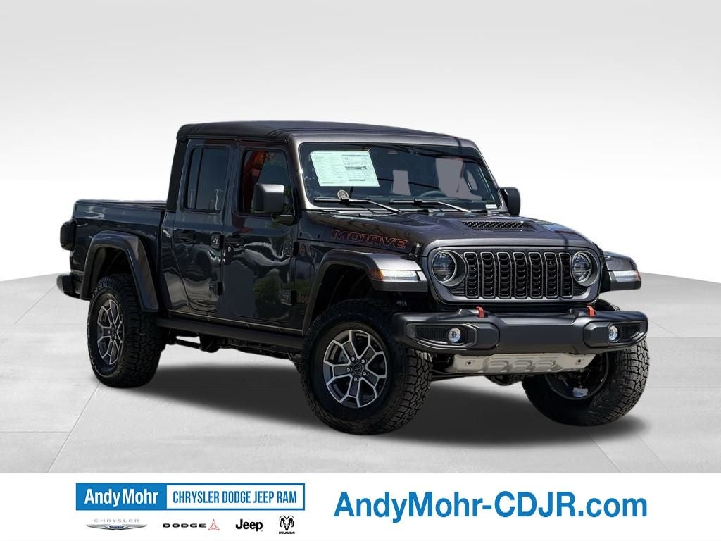 2026 Jeep Gladiator Mojave in Granite Crystal Metallic Clear-Coat Exterior Paint — front three-quarter view