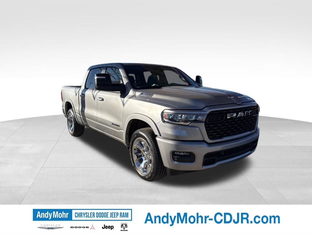 2026 RAM Ram 1500 Big Horn/Lone Star in Billet Silver Metallic Clear-Coat Exterior Paint — front three-quarter view