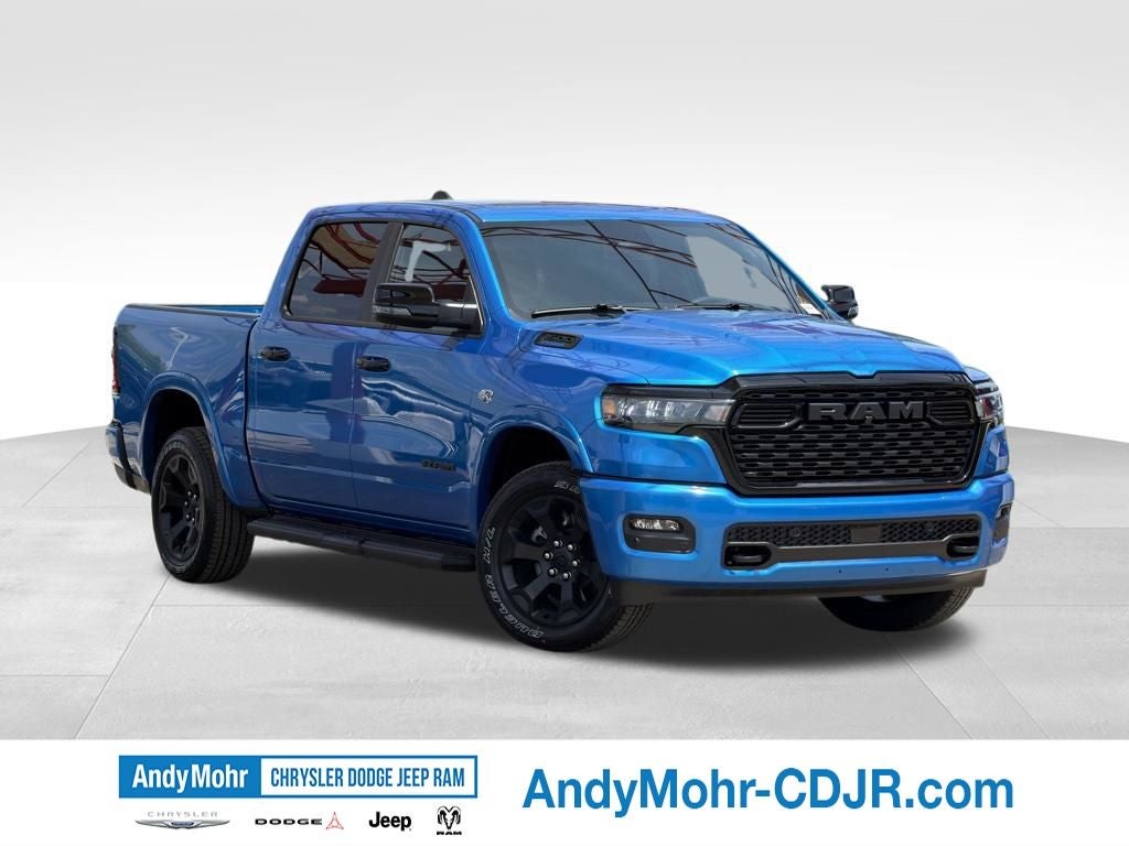 2026 RAM Ram 1500 Big Horn/Lone Star in Hydro Blue Pearl-Coat Exterior Paint — front three-quarter view