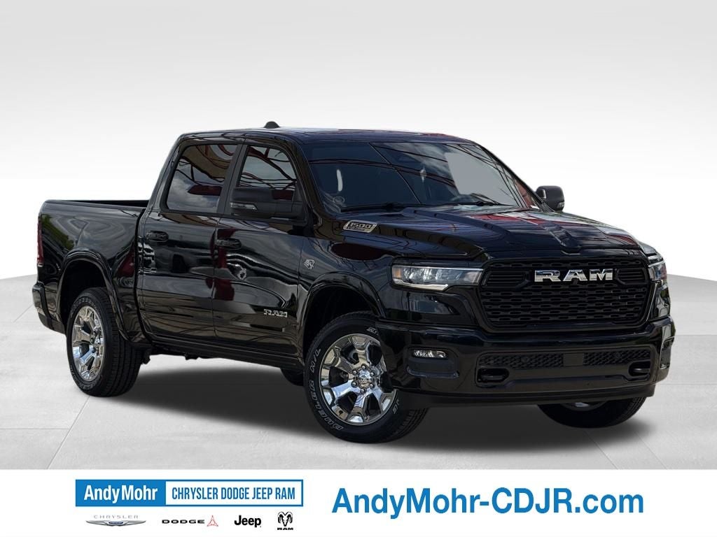 2026 RAM Ram 1500 Big Horn/Lone Star in Diamond Black Crystal Pearl-Coat Exterior Paint — front three-quarter view