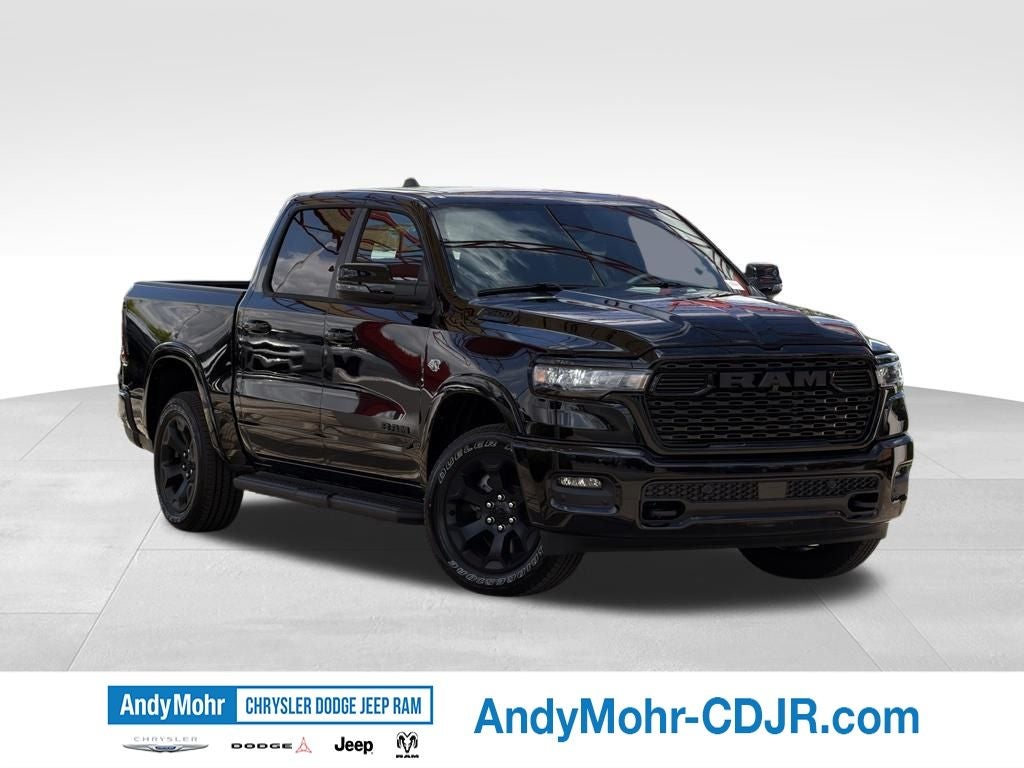 2026 RAM Ram 1500 Big Horn/Lone Star in Diamond Black Crystal Pearl-Coat Exterior Paint — front three-quarter view