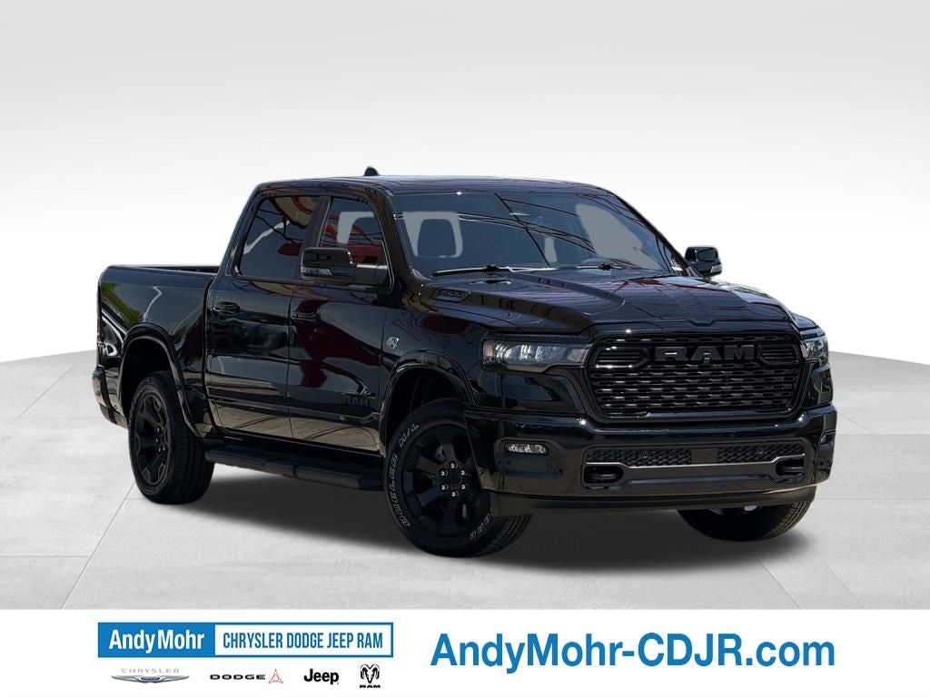2026 RAM Ram 1500 Big Horn/Lone Star in Diamond Black Crystal Pearl-Coat Exterior Paint — front three-quarter view