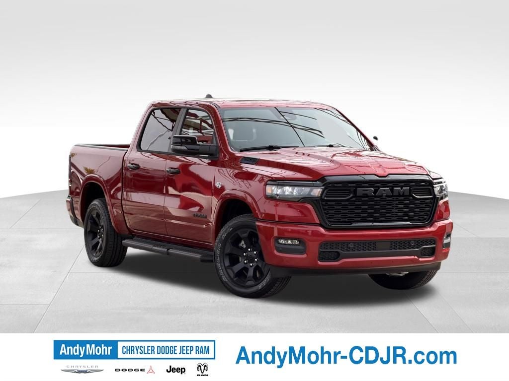 2026 RAM Ram 1500 Big Horn/Lone Star in Molten Red Pearl-Coat Exterior Paint — front three-quarter view