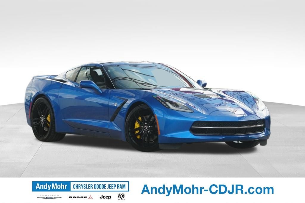 2014 Chevrolet Corvette Stingray Z51 2LT in Laguna Blue Tintcoat — front three-quarter view