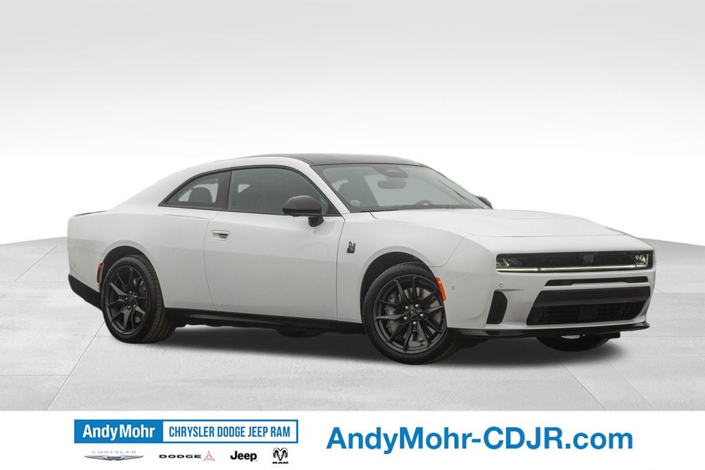 2026 Dodge Charger Scat Pack Plus in White Knuckle Exterior Paint — front three-quarter view