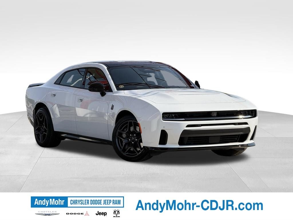 2026 Dodge Charger Scat Pack in White Knuckle Exterior Paint — front three-quarter view