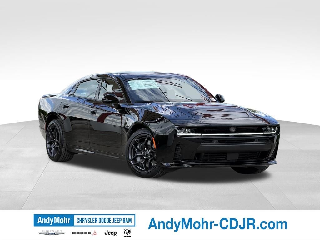 2026 Dodge Charger Scat Pack Plus in Diamond Black Crystal Pearlcoat — front three-quarter view