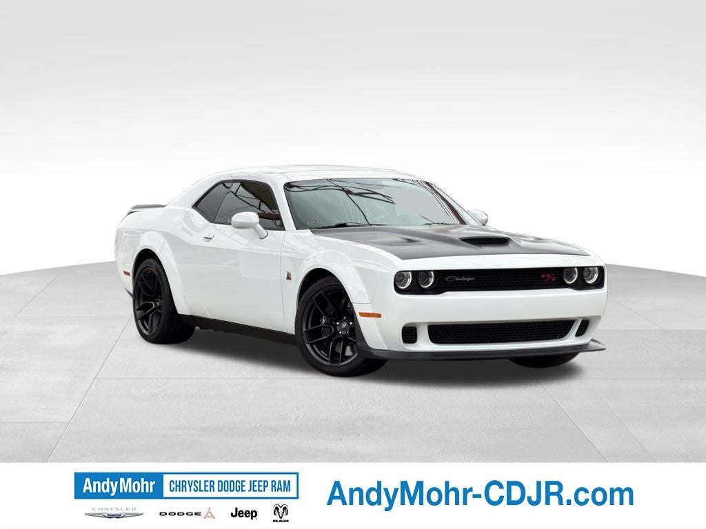 2023 Dodge Challenger R/T Scat Pack Widebody in White Knuckle Clearcoat — front three-quarter view