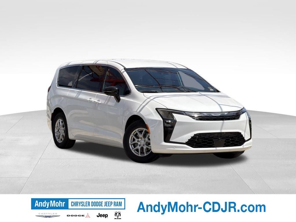 2027 Chrysler Pacifica Select in Bright White Clear-Coat Exterior Paint — front three-quarter view
