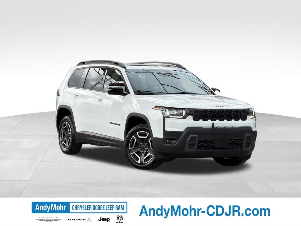 2026 Jeep Cherokee Limited in Bright White Clear-Coat Exterior Paint — front three-quarter view