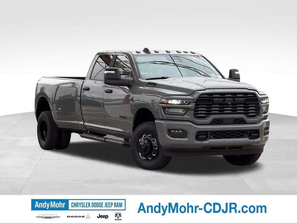 2026 RAM Ram 3500 Big Horn in Ceramic Gray Clear-Coat Exterior Paint — front three-quarter view