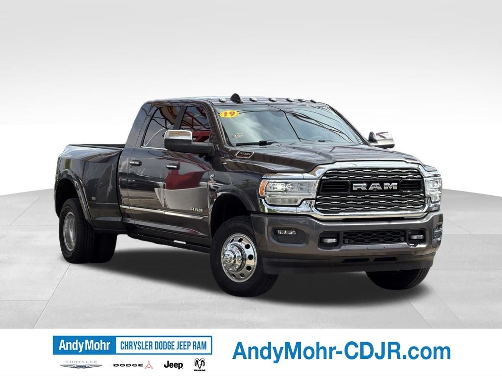 2019 RAM 3500 Limited in Granite Crystal Metallic Clearcoat — front three-quarter view