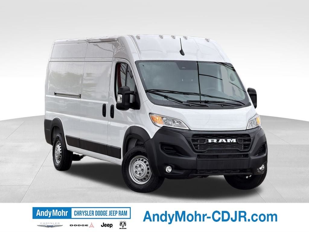 2026 RAM Ram ProMaster High Roof in Bright White Clear-Coat Exterior Paint — front three-quarter view