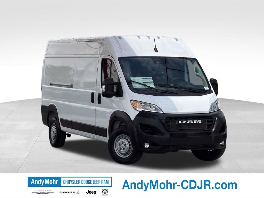 2026 RAM Ram ProMaster High Roof in Bright White Clear-Coat Exterior Paint — front three-quarter view
