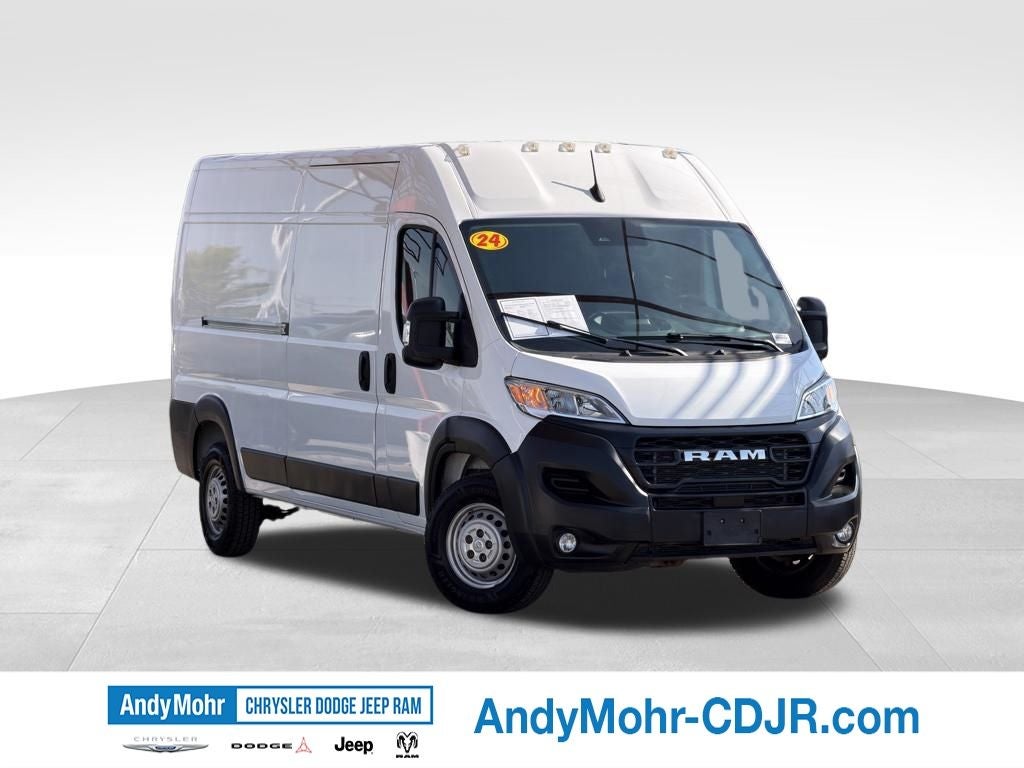 2024 RAM ProMaster 2500 High Roof in Bright White Clearcoat — front three-quarter view