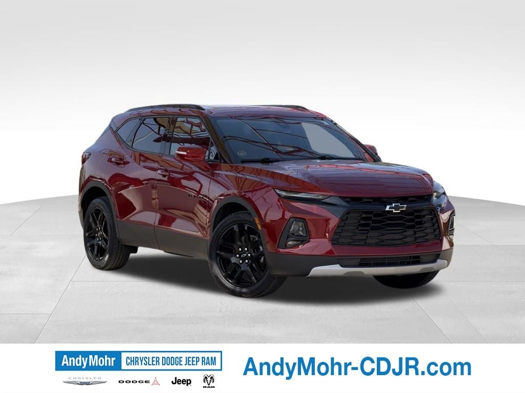2021 Chevrolet Blazer LT in Cherry Red Tintcoat — front three-quarter view
