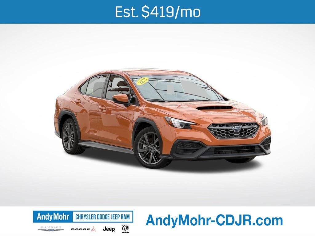 2023 Subaru Wrx Base in Orange Pearl — front three-quarter view