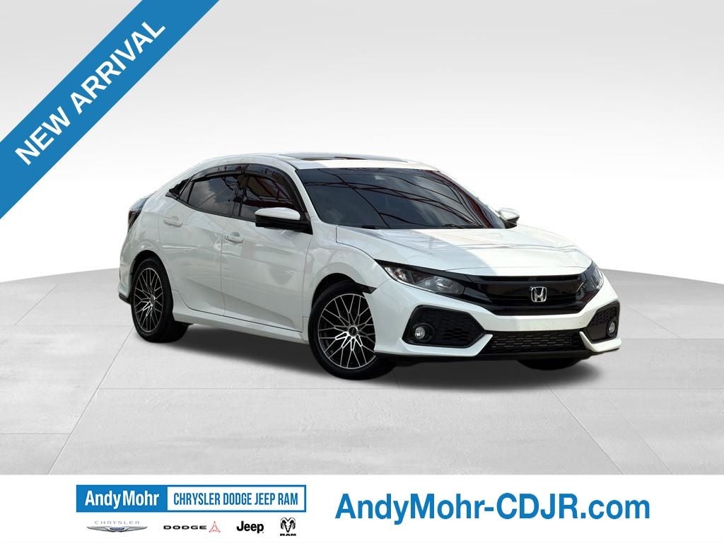 2019 Honda Civic EX in White — front three-quarter view
